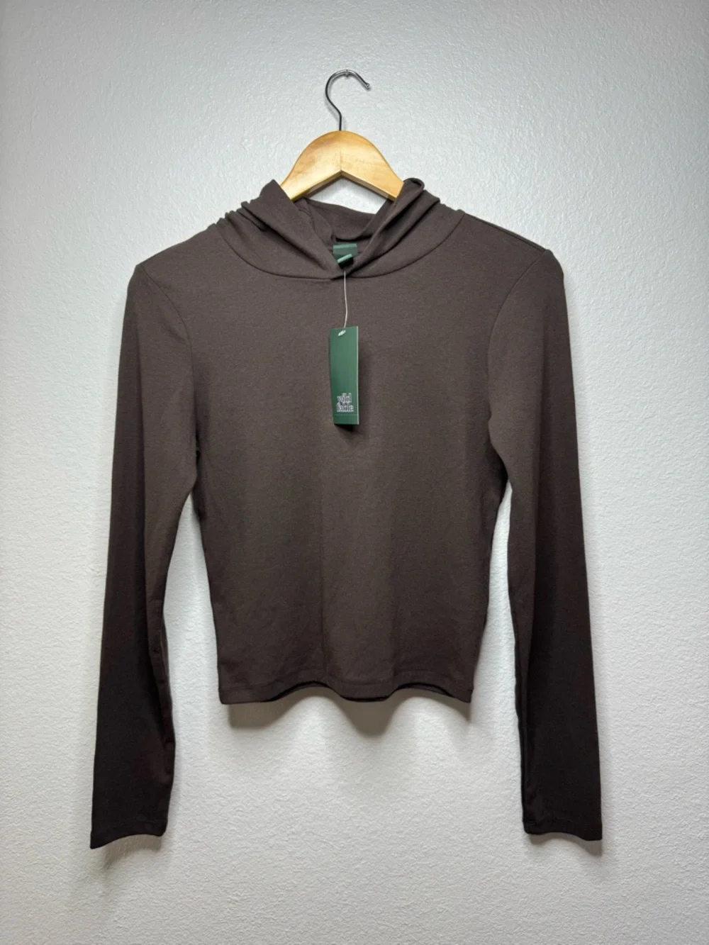 New wild fable Brown Long-Sleeve Hooded Top - Picture 2 of 16